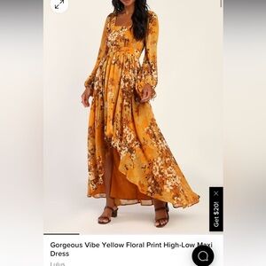Lulus yellow floral dress